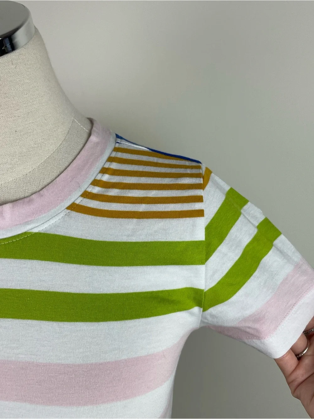 J. Crew White Blue Pink Orange Stripe Long Bodycon Maxi Dress Women XXS